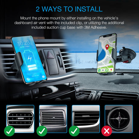 Rexing X5 Motorized Wireless 15W/7.5W Qi Charging Car Mount w/Auto Sensing Automatic Clamping