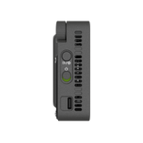amaran Ace 25c Charcoal side view showing power button, back button and USB-C charging port