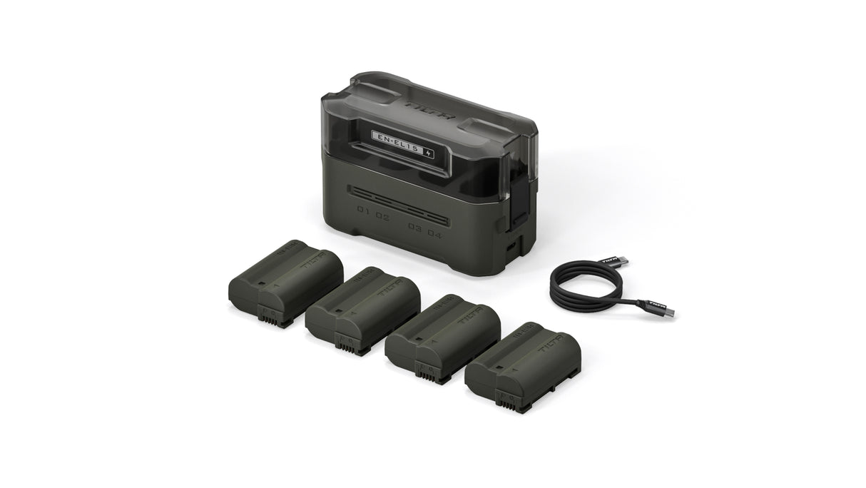 Tilta EN-EL15C Charging Station Battery Kit (4 Batteries) - Green