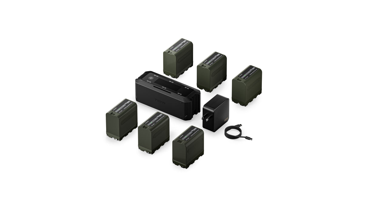 Tilta Foldable Charging Station for L-Series/NP-F Battery Kit (6 Batteries, US) - Black