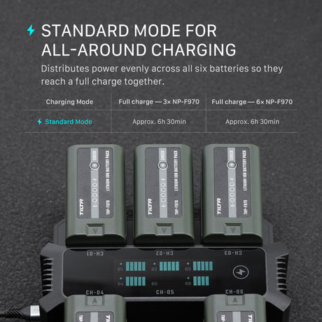 Tilta Foldable Charging Station for L-Series/NP-F Battery Kit (2 Batteries) - Black