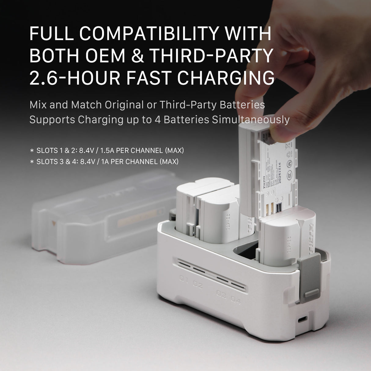 Tilta Portable Charging Station for LP-E6 (4 Channel) - Off White