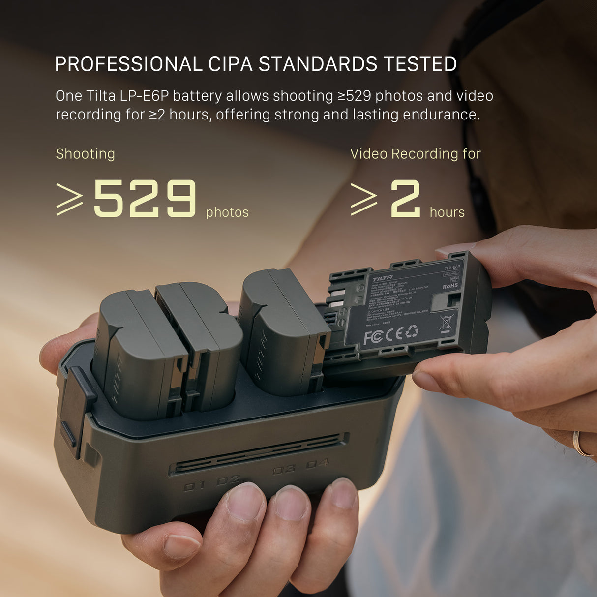 Tilta LP-E6P Battery with USB-C Input (2400mAh) - Off White