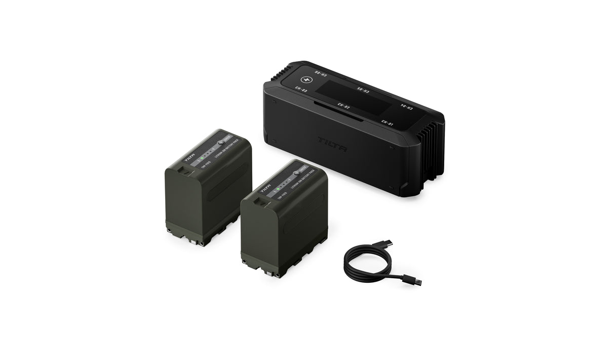 Tilta Foldable Charging Station for L-Series/NP-F Battery Kit (2 Batteries) - Black