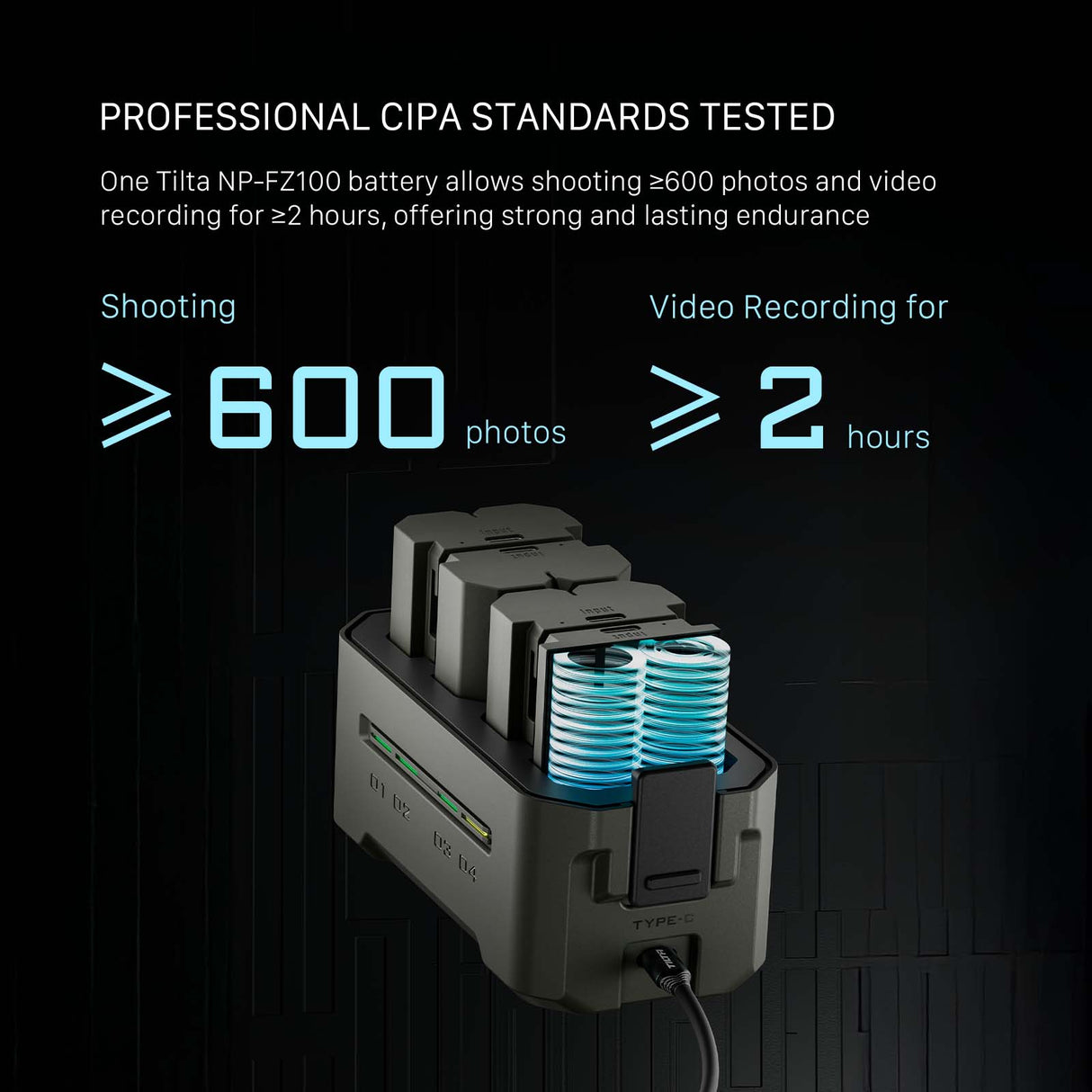 Tilta NP-FZ100 Battery with USB-C Input (2400mAh) - Off White