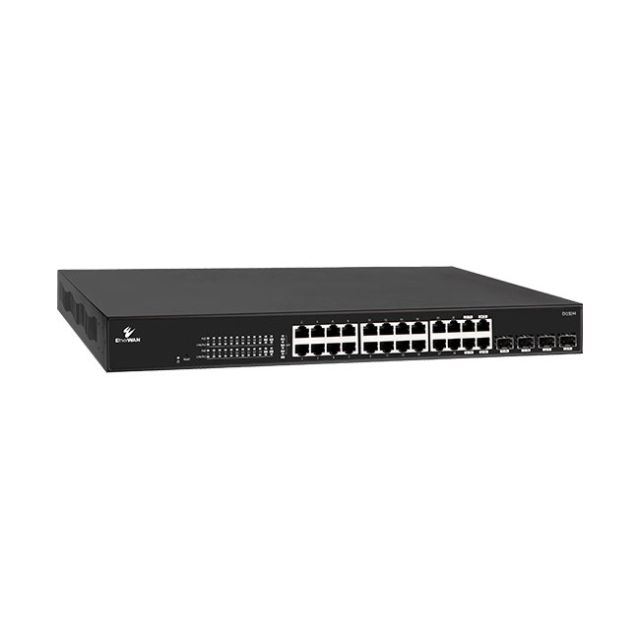 EtherWAN Smart Managed 24-Port Gigabit PoE Ethernet Switch 