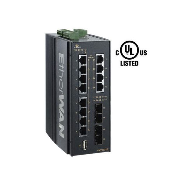 EtherWAN 8-Port 10/100/1000BASE-T + 4 Dual-Rate Gigabit SFP Ports