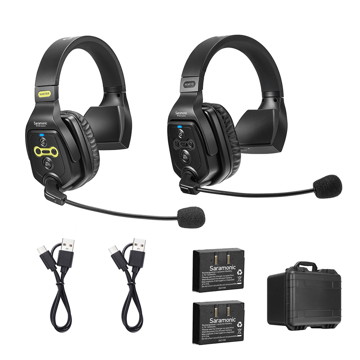 WiTalk-WT2S 2-Person Full-Duplex 1.9GHz Wireless Single-Ear Headset Intercom System with Hard Case