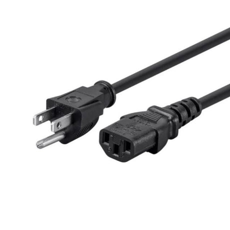 Genustech 10' Power Cord (Nema 5-15P To Iec 60320 C13, 18Awg, 10A/1250W, 125V, 3-Prong, Black)