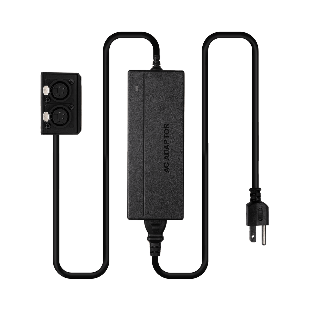 Indipro 12V AC Power Supply to Dual 4-Pin Female XLR Outputs (8', 10A)