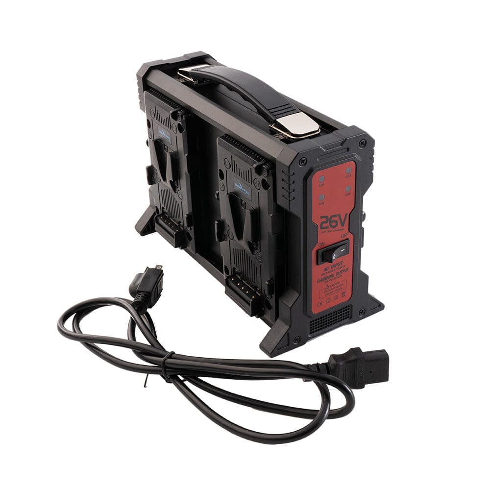 Indipro 2x Micro-Series 26V 265Wh V-Mount Li-Ion Batteries and 26V V-Mount Quad Charger Kit