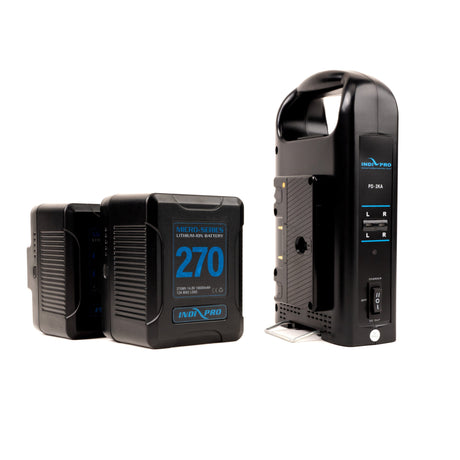 Indipro 2x Micro-Series 270Wh Gold Mount Li-Ion Batteries and Dual Gold Mount Battery Charger Kit