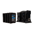 Indipro 4x Compact 95Wh V-Mount Li-Ion Batteries and Quad V-Mount Battery Charger Kit