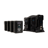 Indipro 4x Kratos 99Wh V-Mount Li-Ion Batteries and Quad V-Mount Battery Charger Kit