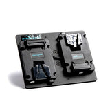 Indipro Dual V-Mount Battery Plate with 4-Pin XLR Output & Locking Clamp
