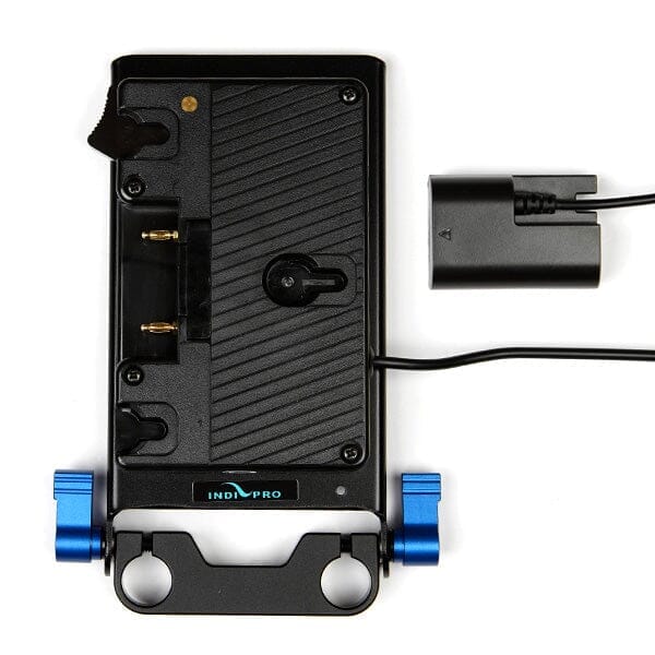 Indipro Gold Mount Battery Plate to Canon LP-E6 Dummy Battery with 15mm Rod Mount (20")