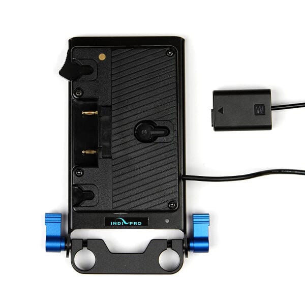 Indipro Gold Mount Battery Plate to Sony NP-FW50 Dummy Battery with 15mm Rod Mount (20")