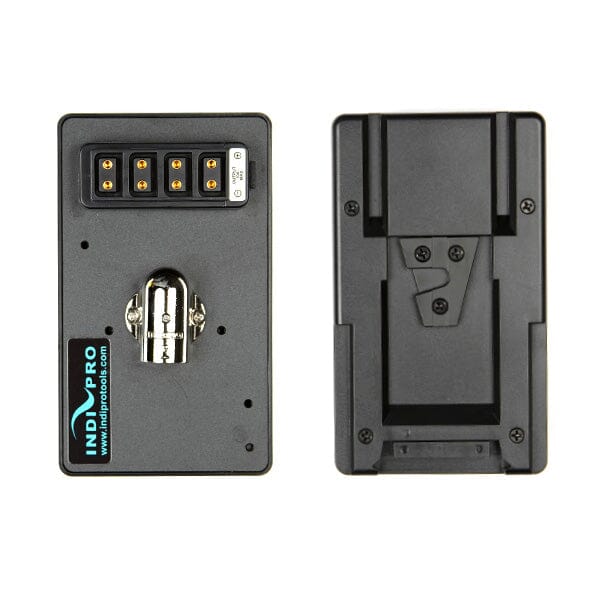 Indipro V-Mount Battery Eliminator Plate (4-Pin XLR) w/ 4-Way D-Tap Splitter