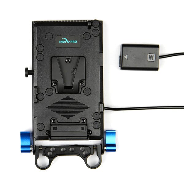 Indipro V-Mount Battery Plate to Sony NP-FW50 Dummy Battery with 15mm Rod Mount (20")