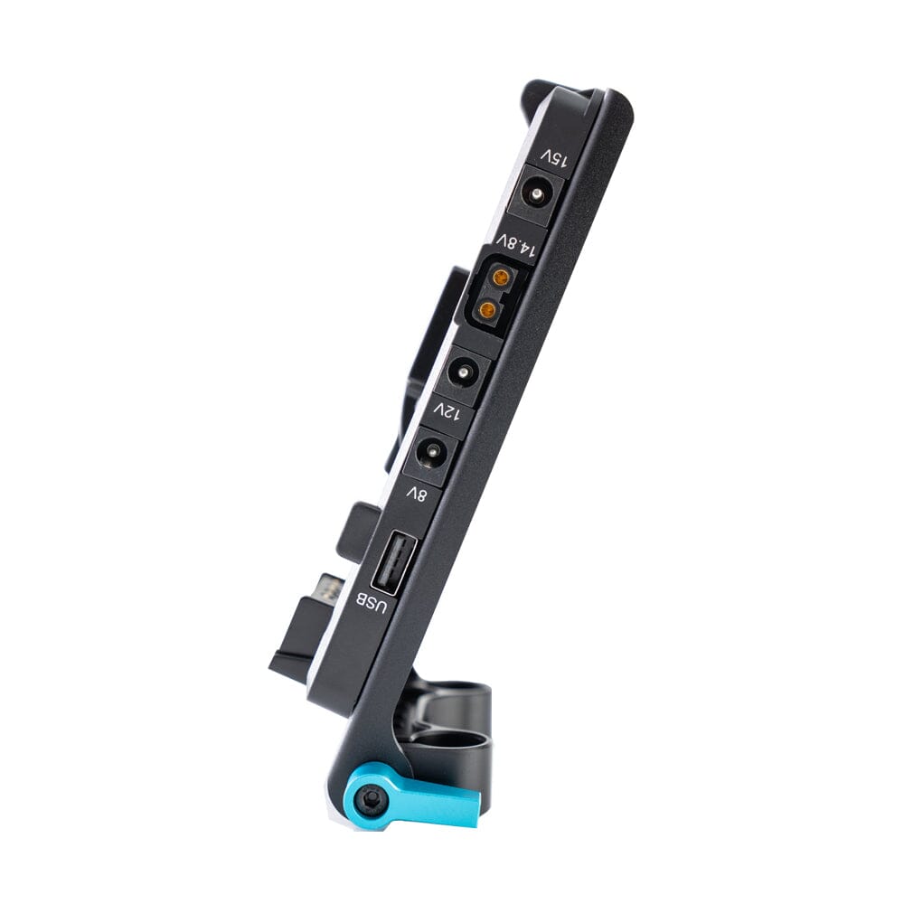 Indipro V-Mount Battery Plate with Multiple Output Ports and 15mm Rod Mount