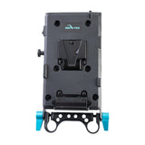 Indipro V-Mount Battery Plate with Multiple Output Ports and 15mm Rod Mount