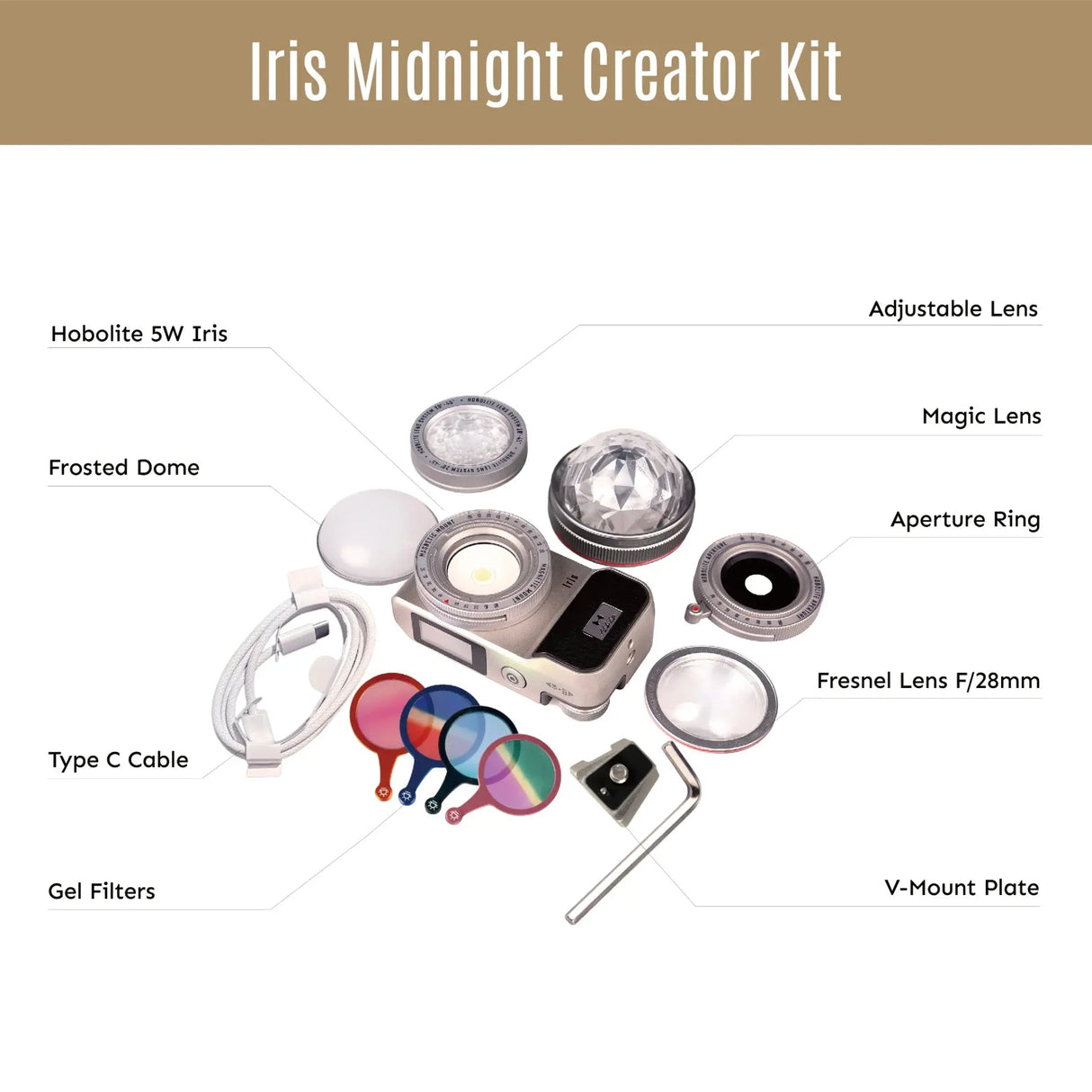 Hobolite Iris Midnight 5W LED Photography Light Kit