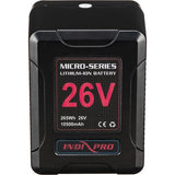Indipro Micro-Series 26V 260Wh Lithium-Ion Battery (V-Mount) & D-Tap Charger Kit