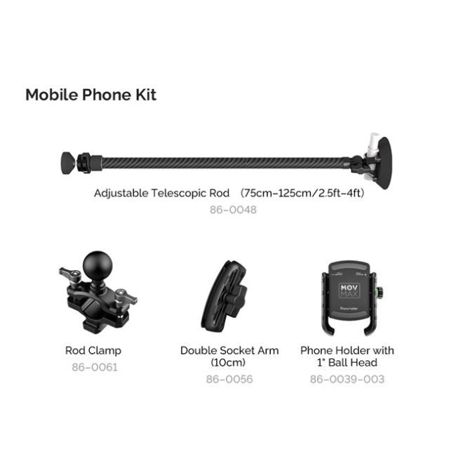 MOVMAX Adjustable Telescopic Rod - Mobile Phone Kit
