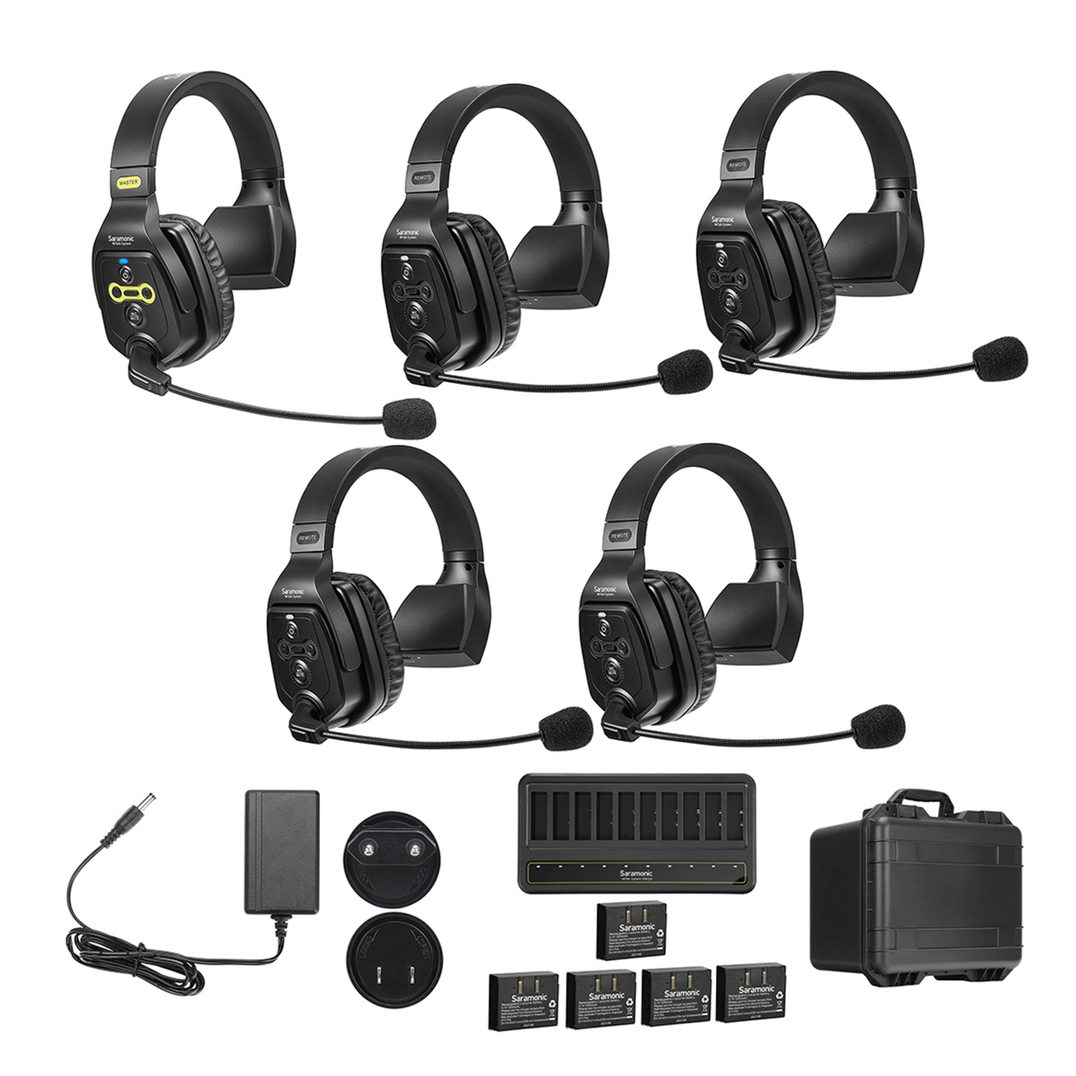 WiTalk-WT5S 5-Person Full-Duplex 1.9GHz Wireless Single-Ear Headset Intercom System with Hard Case