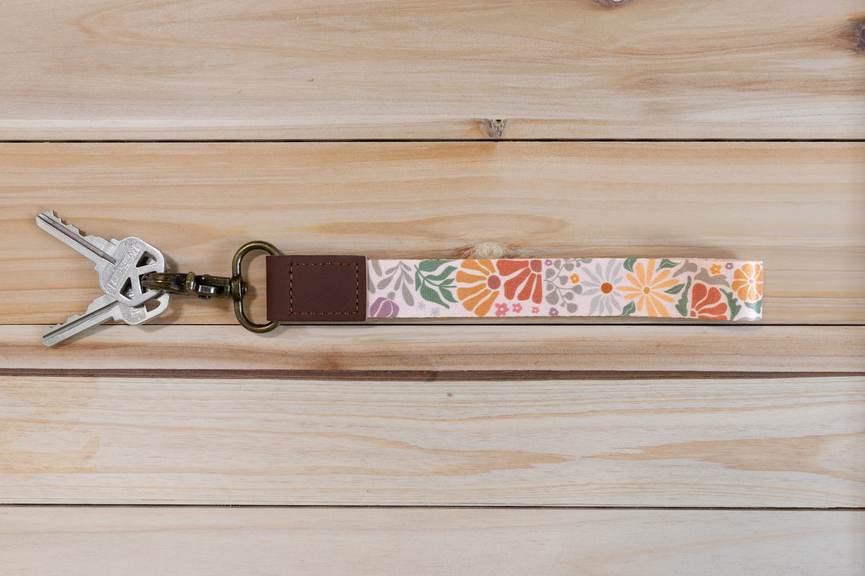 Sunset Floral Wristlet Keychain