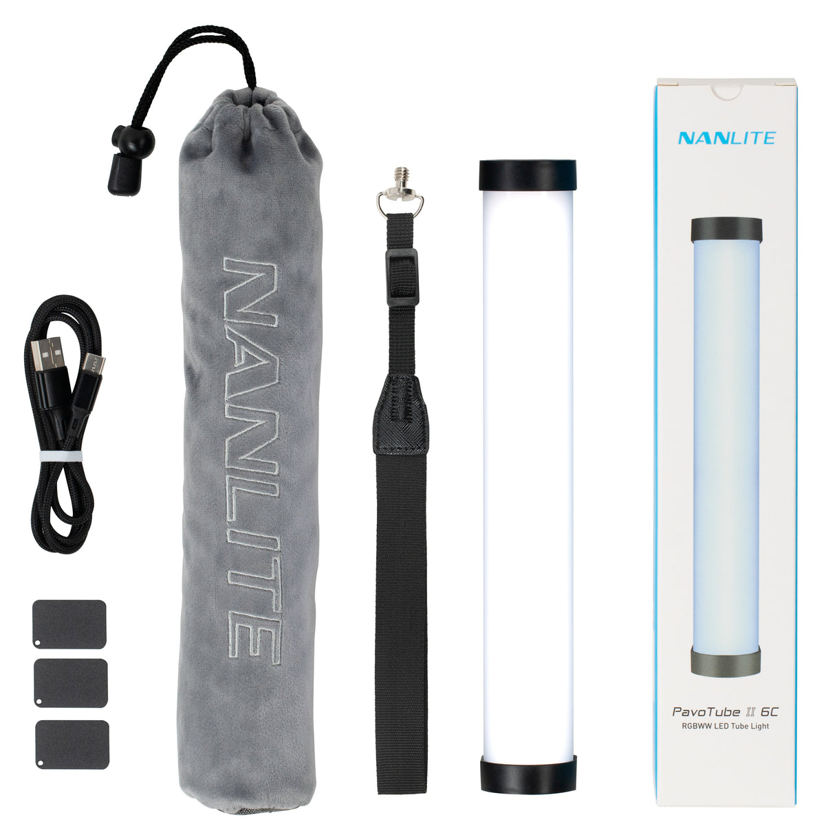 PavoTube II 6C 10in 6w RGBWW LED Tube with Internal Battery