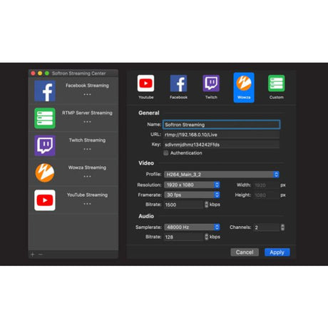 Softron Streaming Pack For Softron Applications (Currently Movie Recorder/Movie Recorder Express)