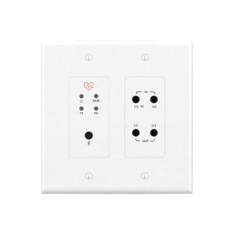 VigilLink 4x4 Dante Wall Plate with Analog and Bluetooth Inputs and Outputs
