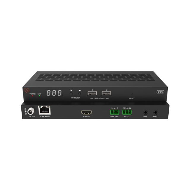 VigilLink 1G H.265 1080p@60HZ AVoIP Receiver with Videowall Processing (KVM, IR)