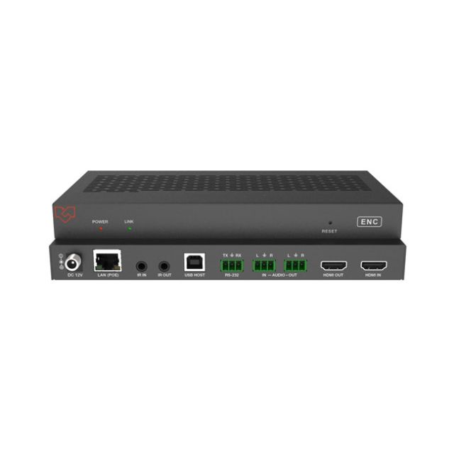 VigilLink 1G JPEG2000 4K30 AVoIP Transmitter with Videowall Processing (KVM, IR, RS-232, and Preview Video)