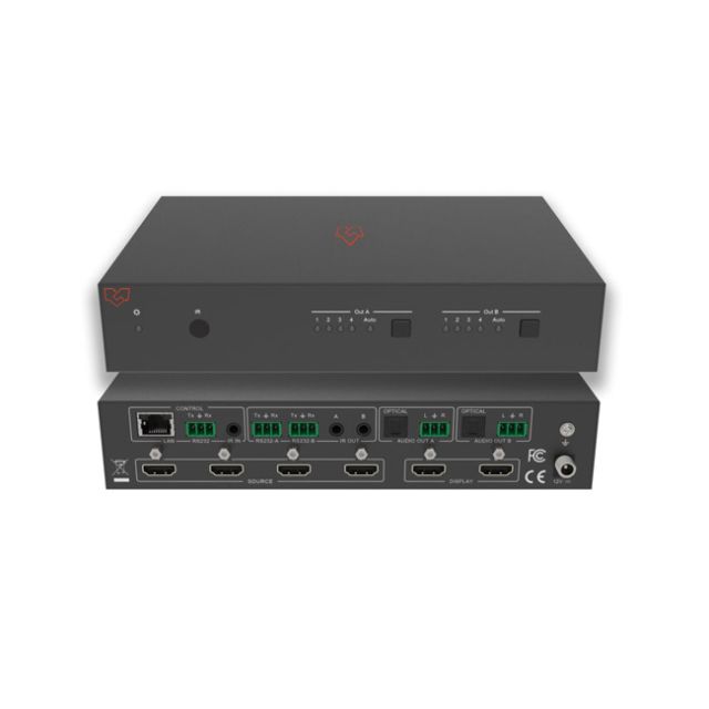 VigilLink 4x2 HDMI 2.0 Matrix with Output 4K to 1080p Downscaling and Display Control (18Gbps)