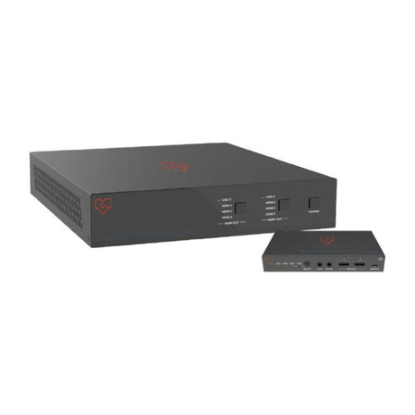 VigilLink 4x2 Collaboration Switch with HDMI 2.0/USB-C and HDBaseT 3.0 Extension with RX