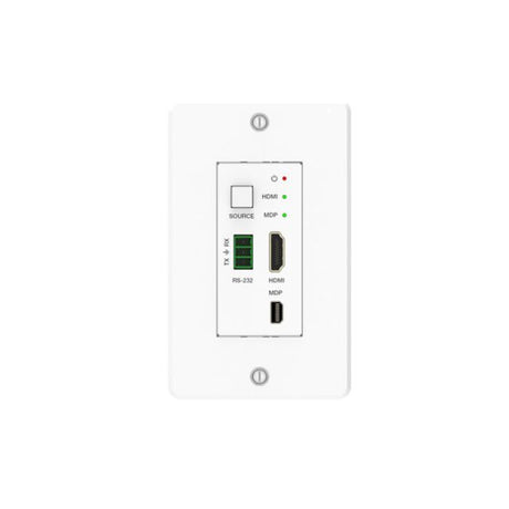 Vigillink 18Gbps 2X1 HDMI/Mini-Dp Wall Plate HDbaset Transmitter With Auto Switching (40M, White)
